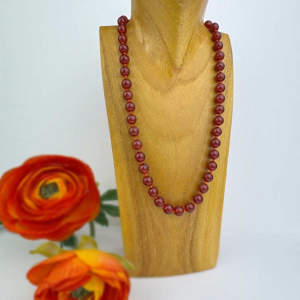 Carnelian Bead Necklace - VNKL243