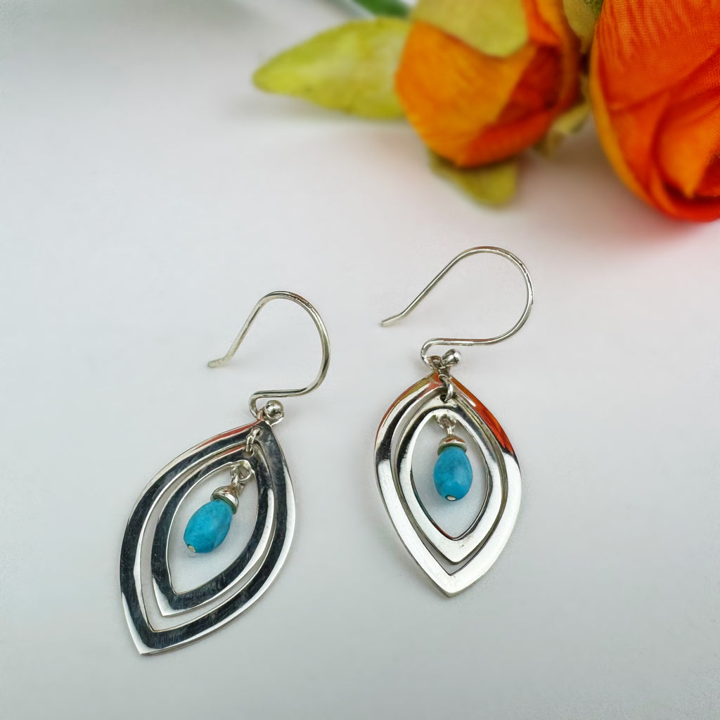 Turquoise Leaf Earrings - VE393
