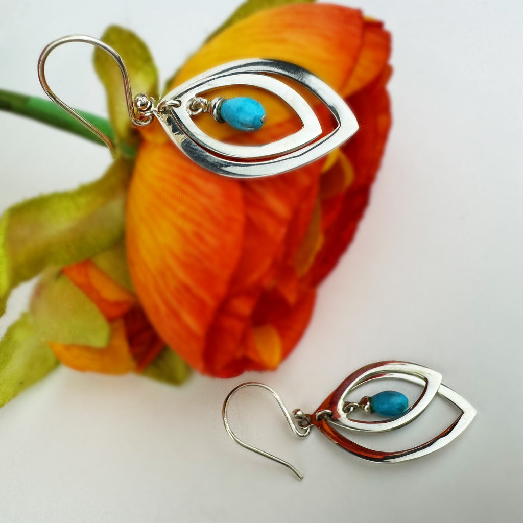 Turquoise Leaf Earrings - VE393