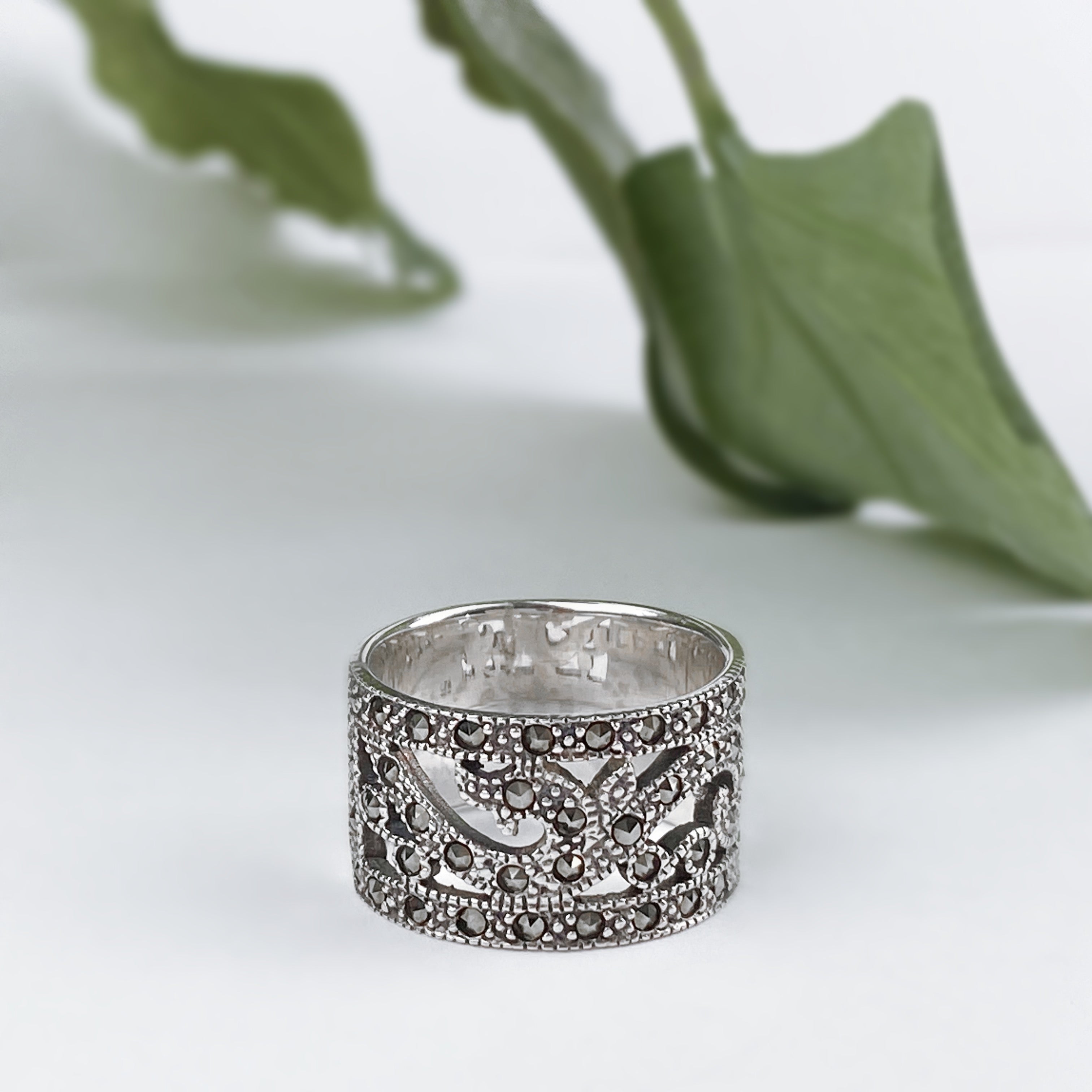 Sterling silver filigree on sale ring