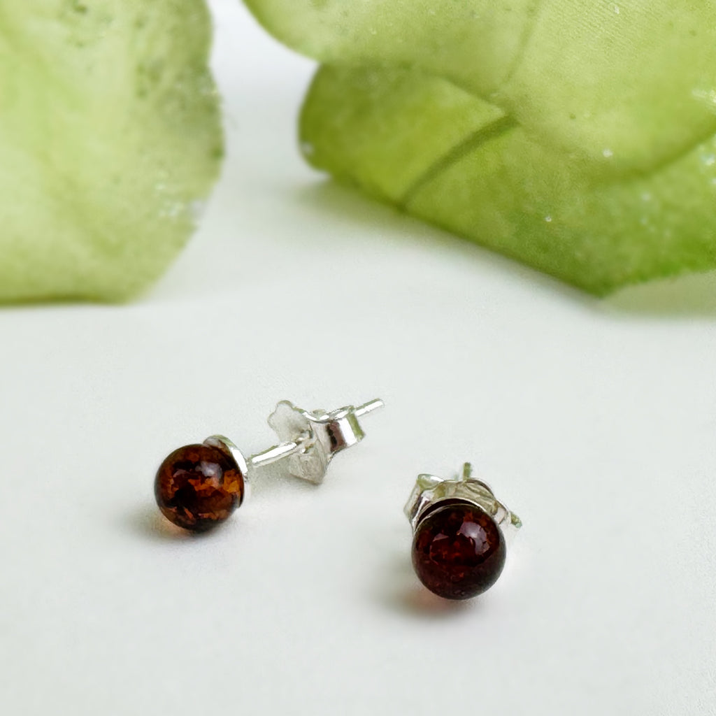 Amber Bubble Studs - VE111
