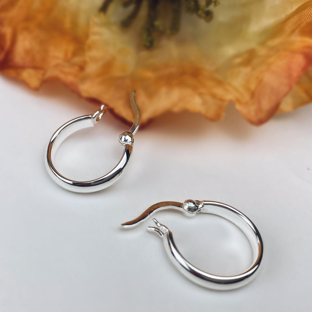Classic Silver Hoop Earrings - SE5390