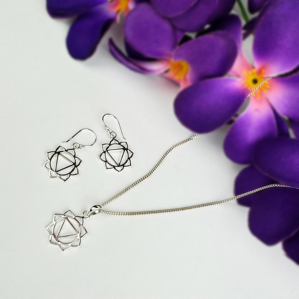 Silver Chakra Earrings - Manipura - VE110