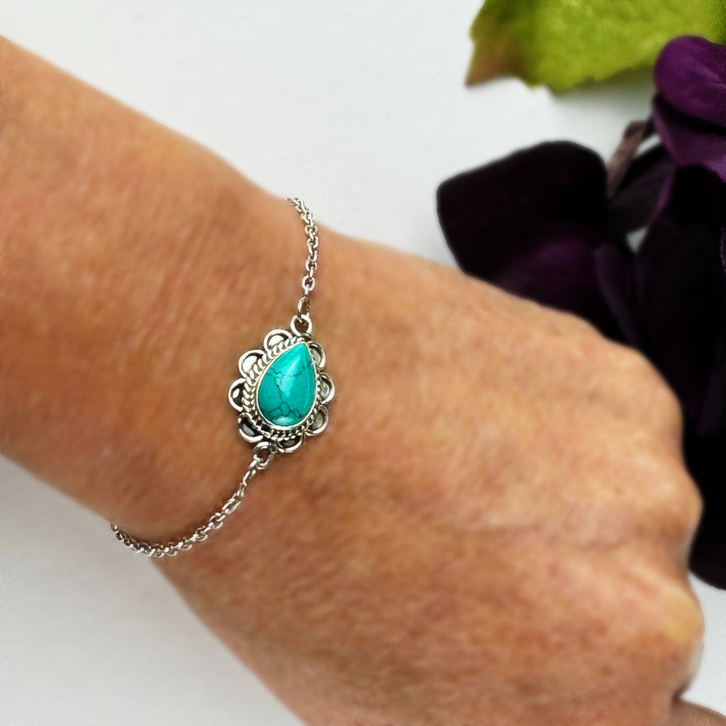 Precious Turquoise Tear Bracelet - VBRC351TQ