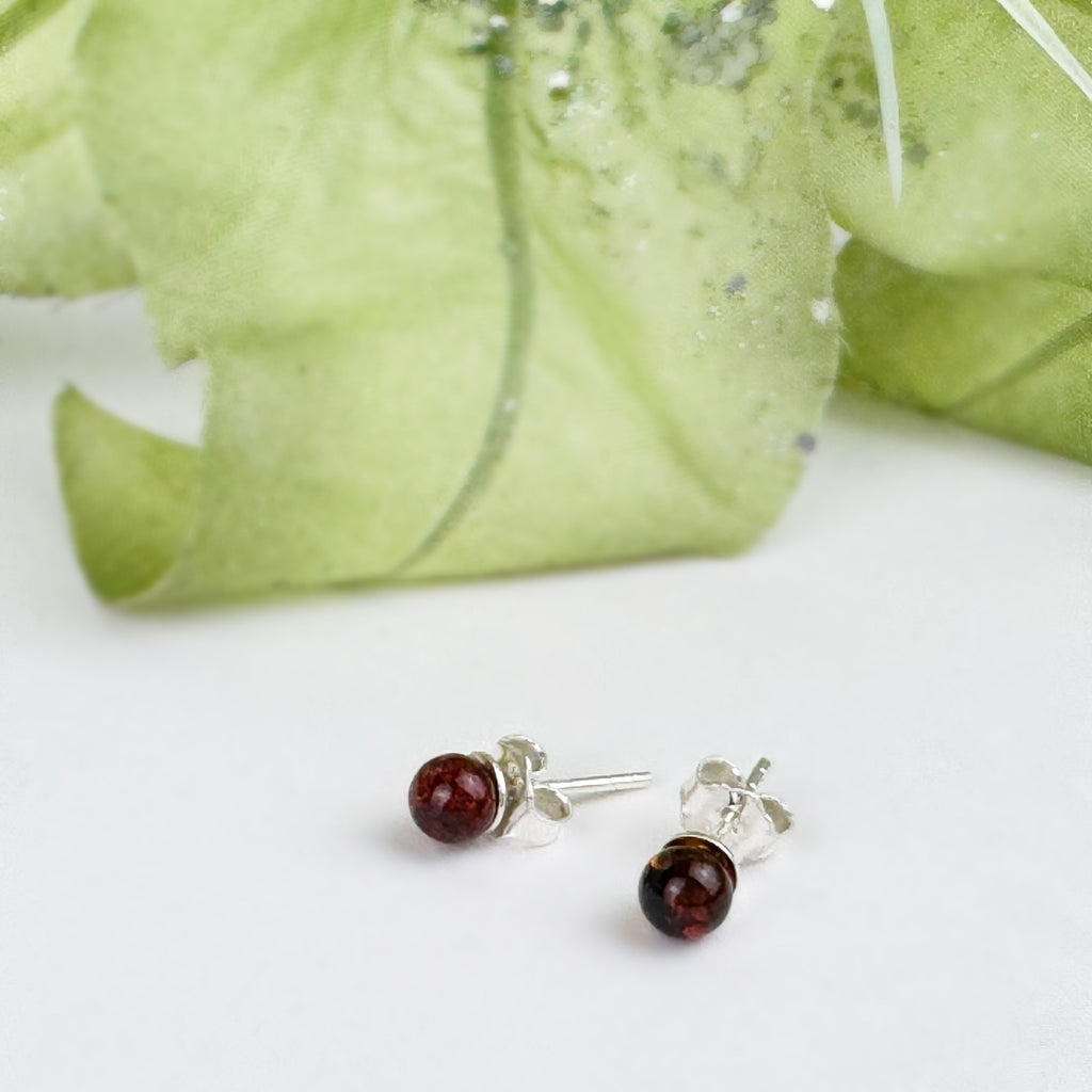 Amber Bubble Studs - VE111