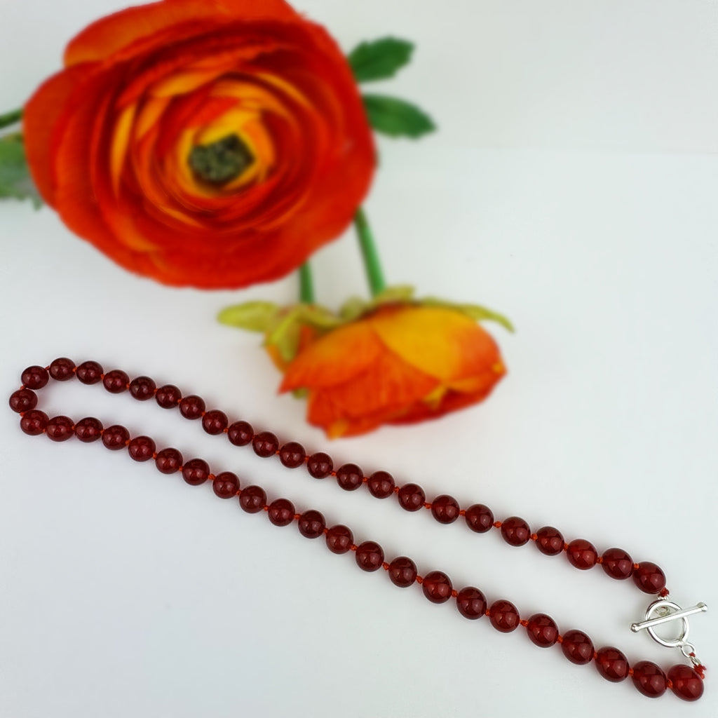 Carnelian Bead Necklace - VNKL243
