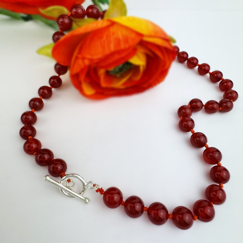 Carnelian Bead Necklace - VNKL243