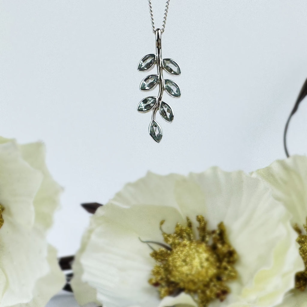 Blue Ice Leaf Pendant - VP462