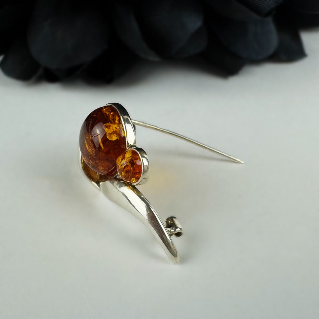 Amber Nouveau Brooch - VBR113