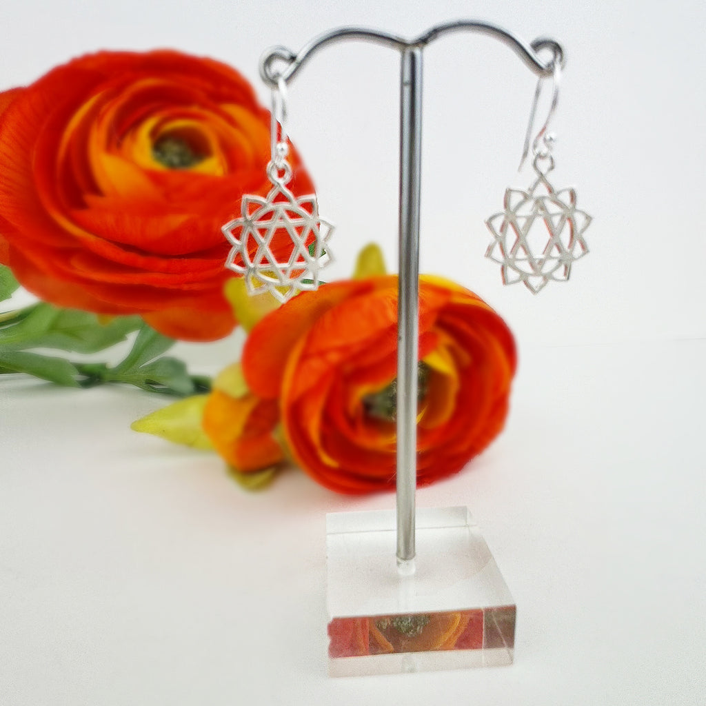 Silver Chakra Earrings - Anahata - VE251