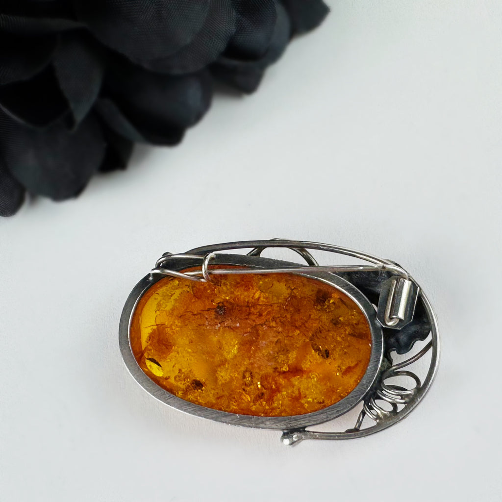 Sunlit Amber Brooch - VBR114