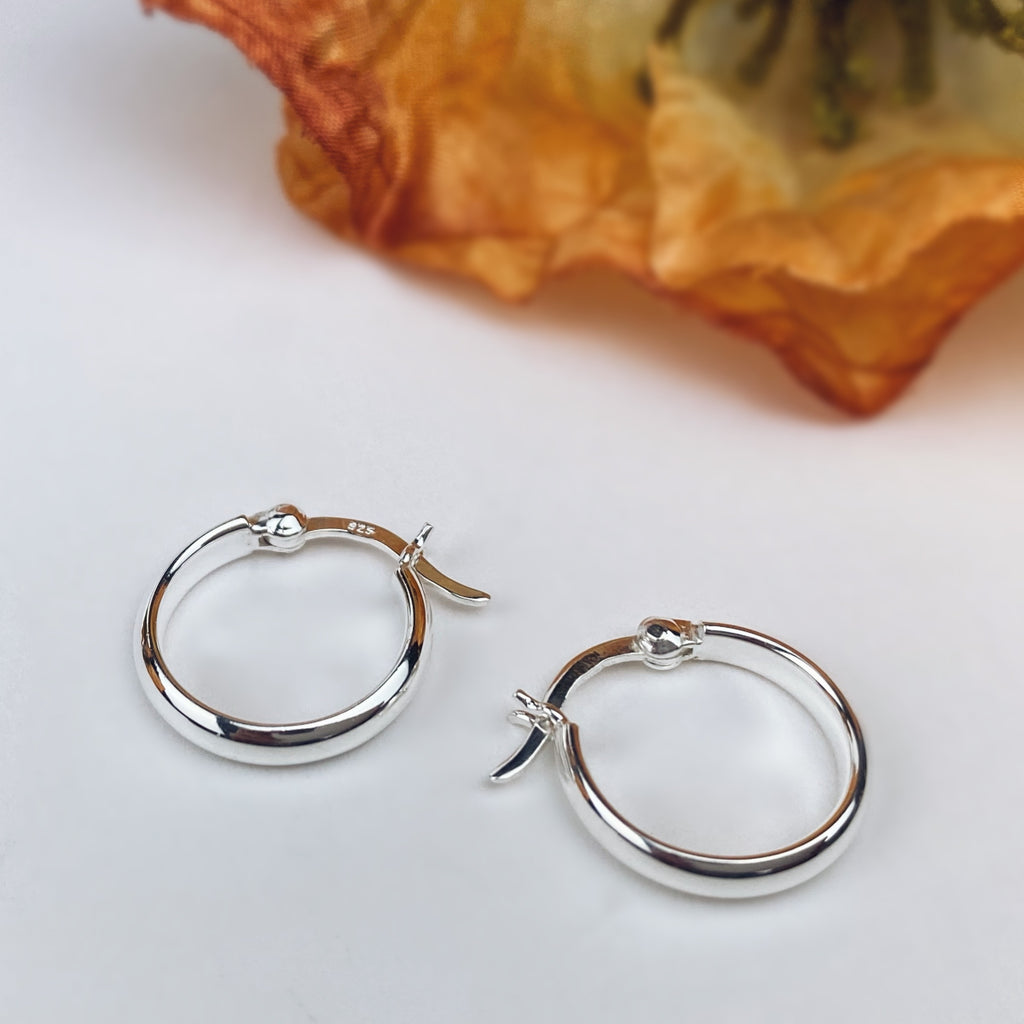 Classic Silver Hoop Earrings - SE5390