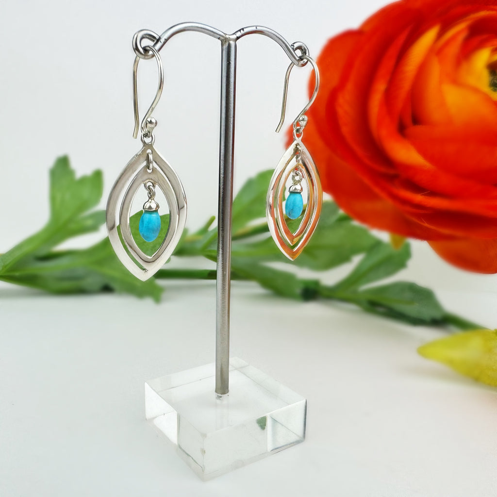 Turquoise Leaf Earrings - VE393