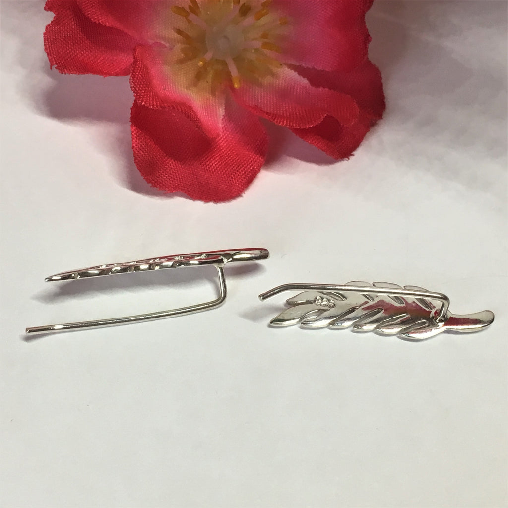 Silver Feather Earrings - SE4478