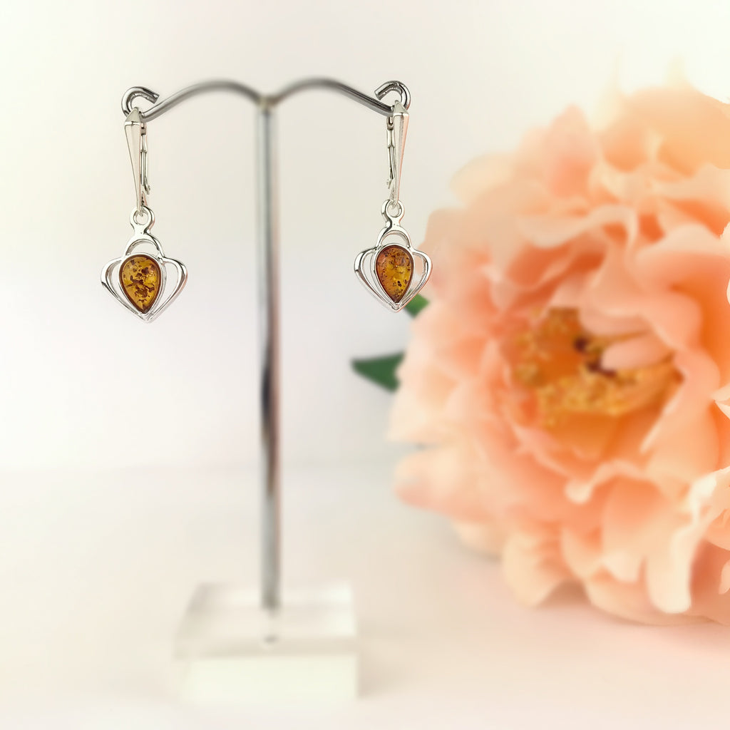 Amber Heart Earrings - VE621