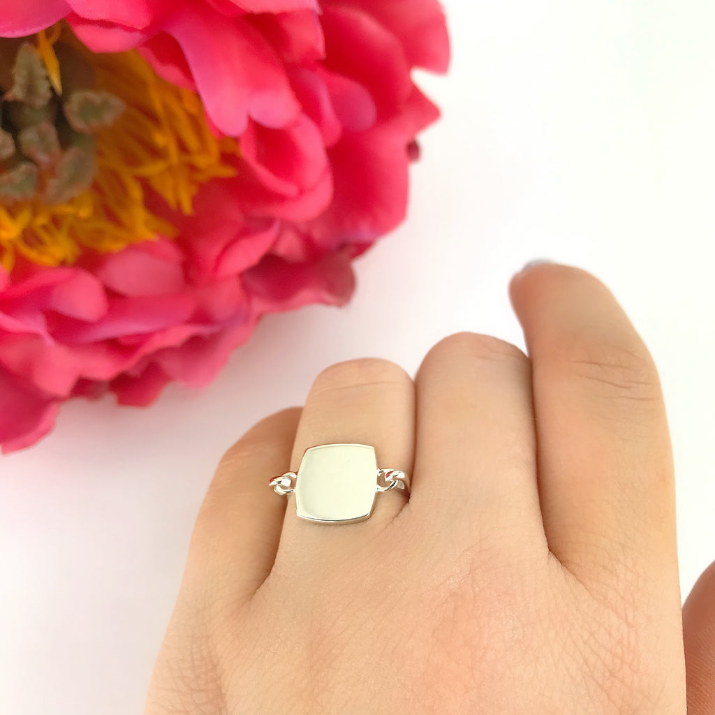 Silver Initial Ring - SR1682