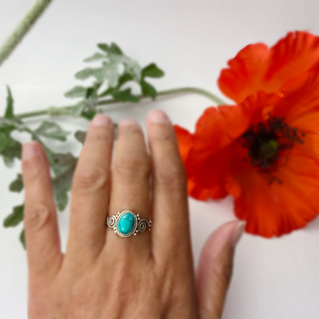 Turquoise Twirl Ring - VR427