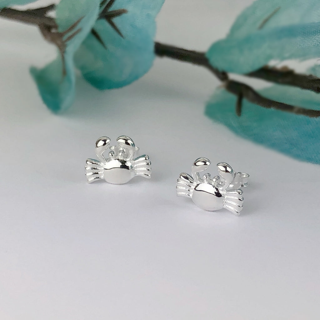 Silver Crab Stud Earrings - VE4770
