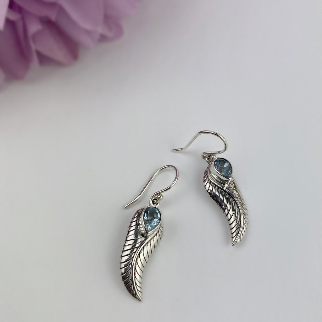 Blue Feather Earrings - VE689