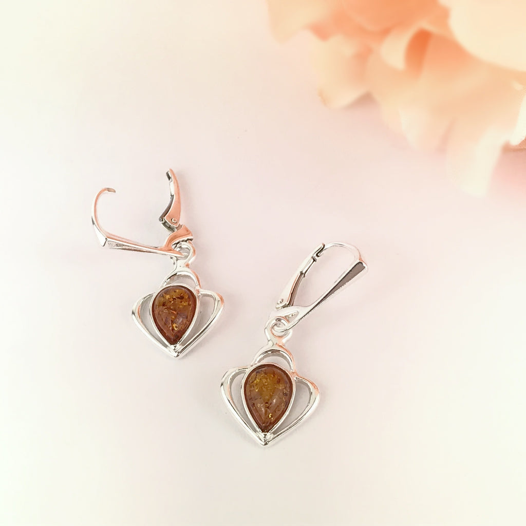 Amber Heart Earrings - VE621