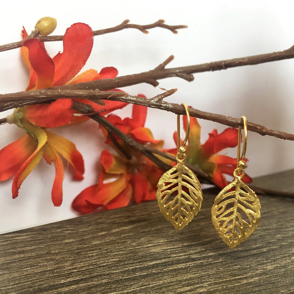 Golden Leaf Earrings - VE286